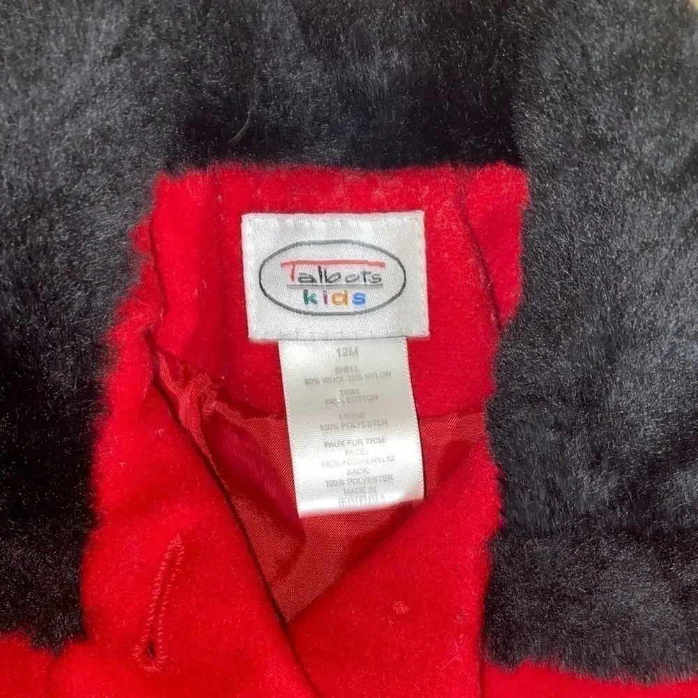 TALBOTS GIRLS WOOL PEA COAT SIZE 12MO NWOT